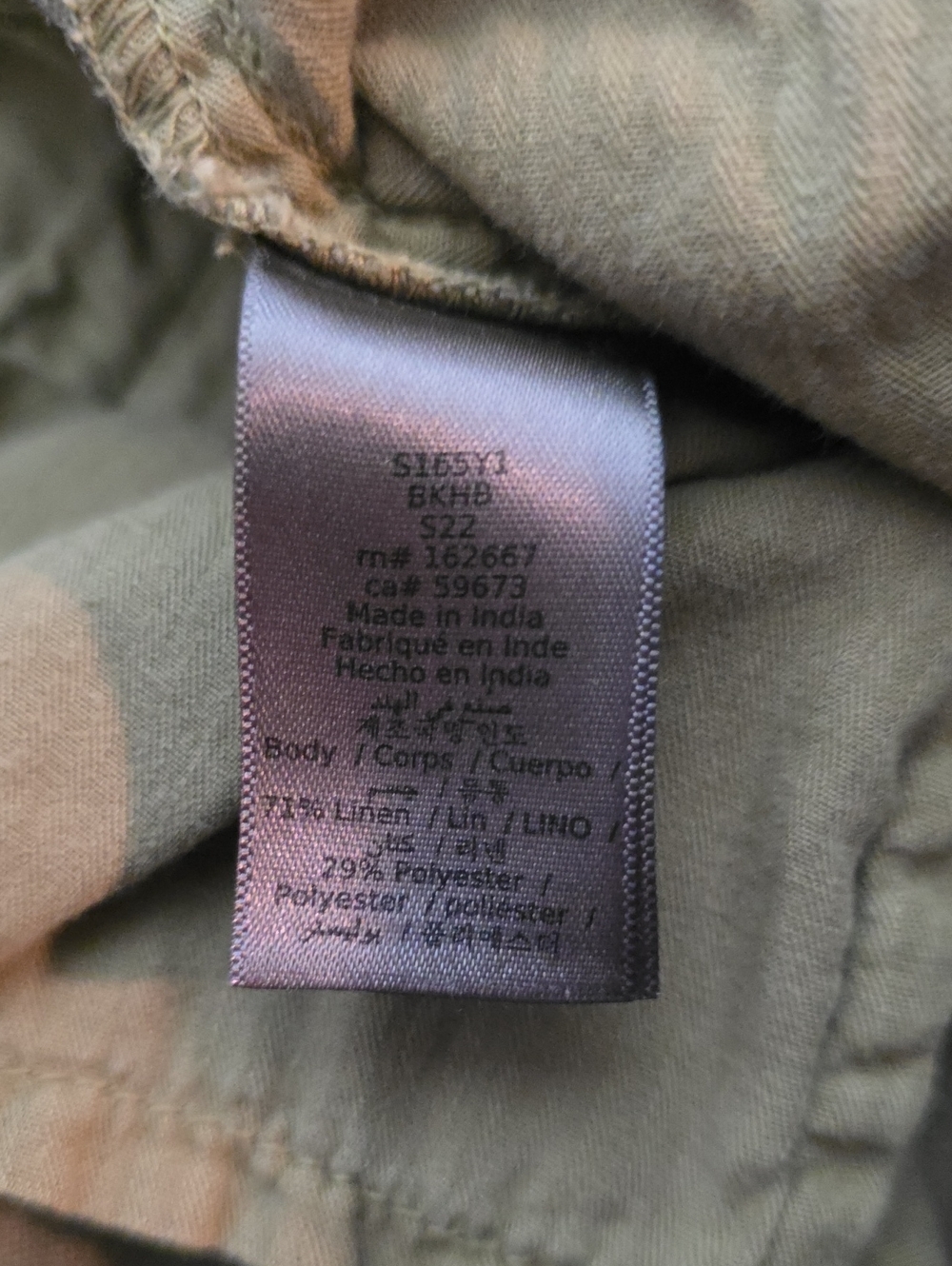 John Varvatos Linen Olive Green Flat-Front Linen Blend Shorts 30Waist 6" Inseam - Picture 8 of 9